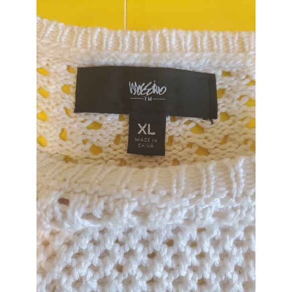 Knit Poncho Sweater W/ Fringe Women's X-Large Mossimo Bohemian Ivory - Picture 6 of 8